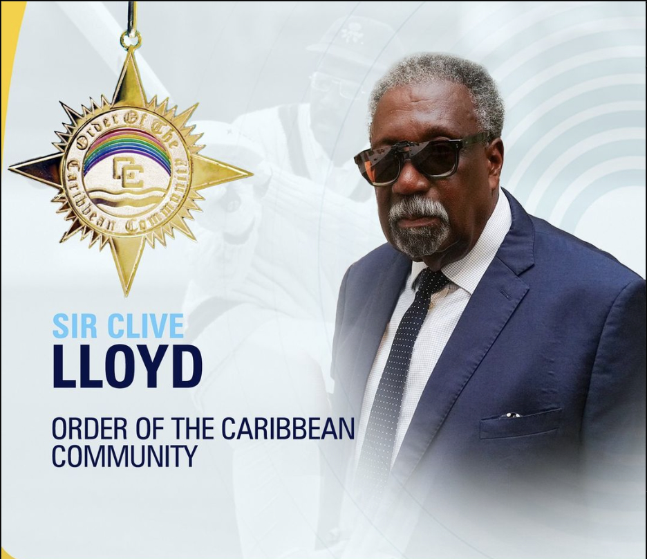 Sir Clive Lloyd and Roderick Rainford conferred with Order of the Caribbean Community